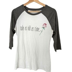 DISNEY Beauty and the Beast raglan tee small